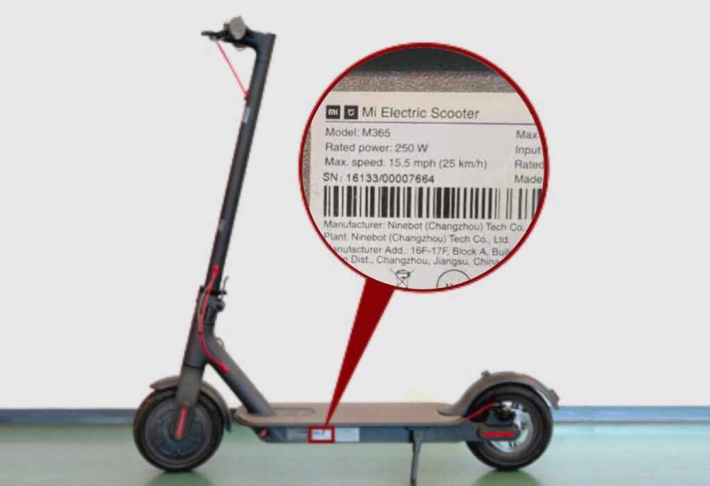 xiaomi scooter seriennummer